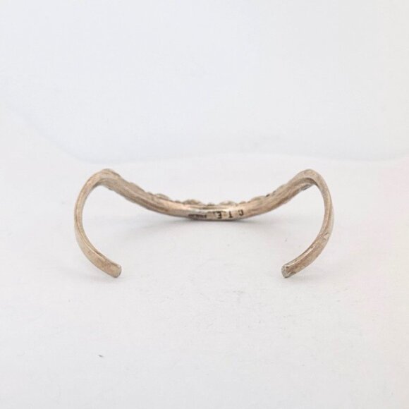 Vintage Sterling Silver Turquoise Cuff Bracelet 925 Navajo Style Size 6 - Picture 3 of 11